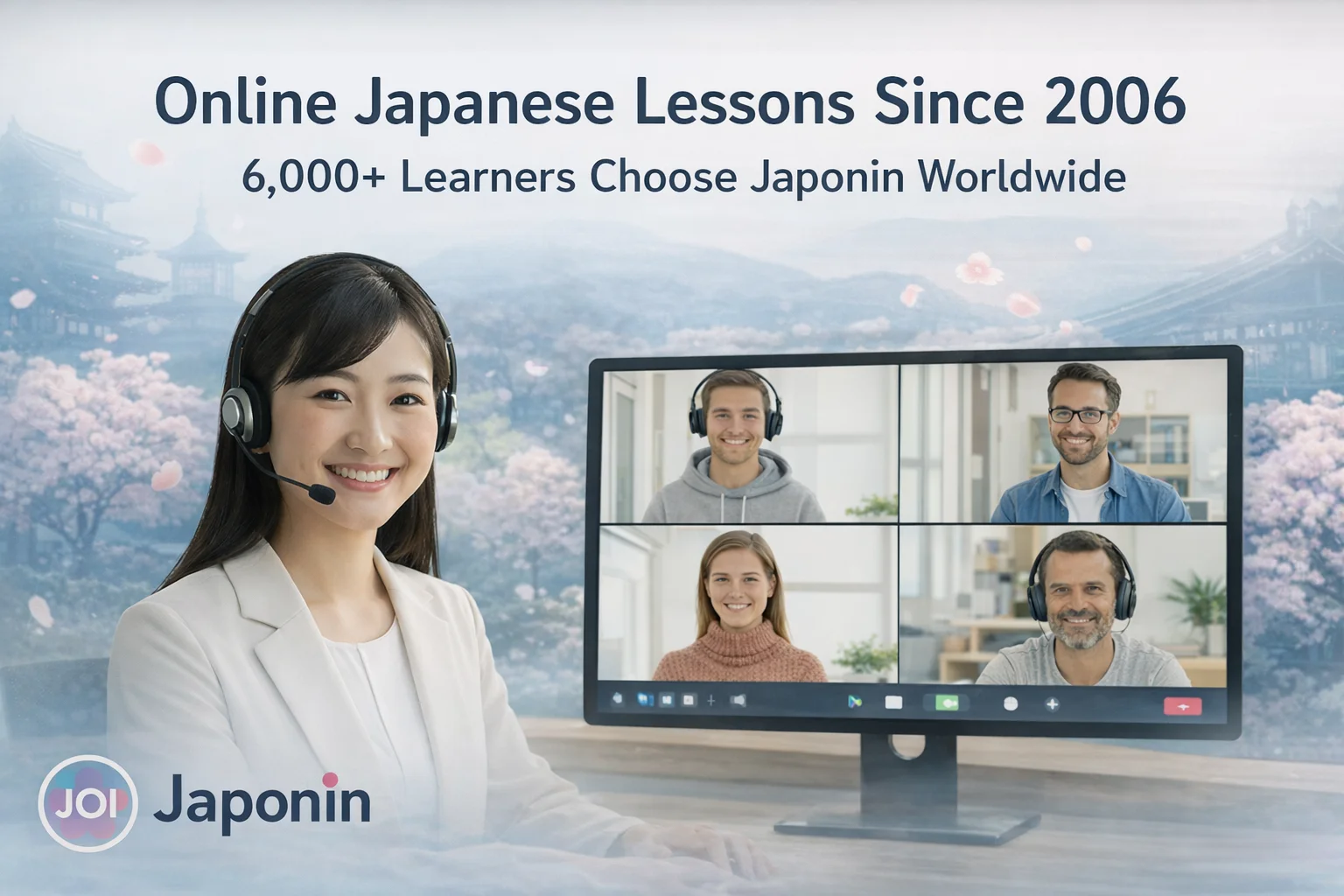 Online Japanese lessons since 2006 with experienced teachers at Japonin