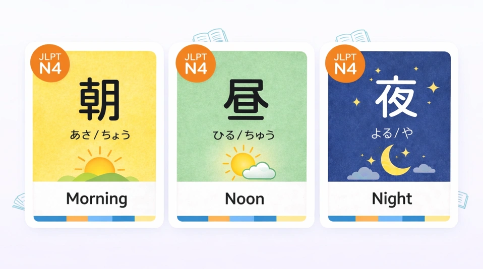 JLPT N4 kanji and vocabulary flashcards