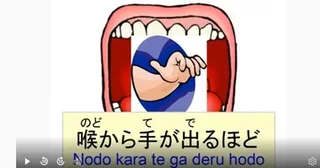 Japanese idiom 喉から手が出るほど (nodo kara te ga deru hodo) – meaning and examples video