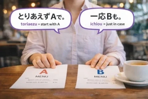 Difference between ichiou and toriaezu in Japanese